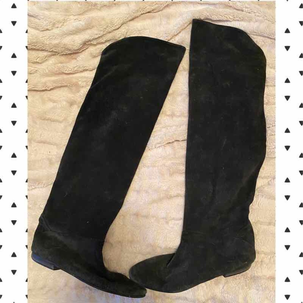 Vintage suede over the knee boots
